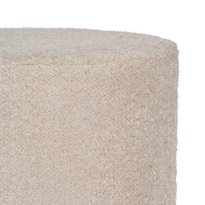 Puf Beige Tejido-Metal Salón 41 X 41 X 44 cm
