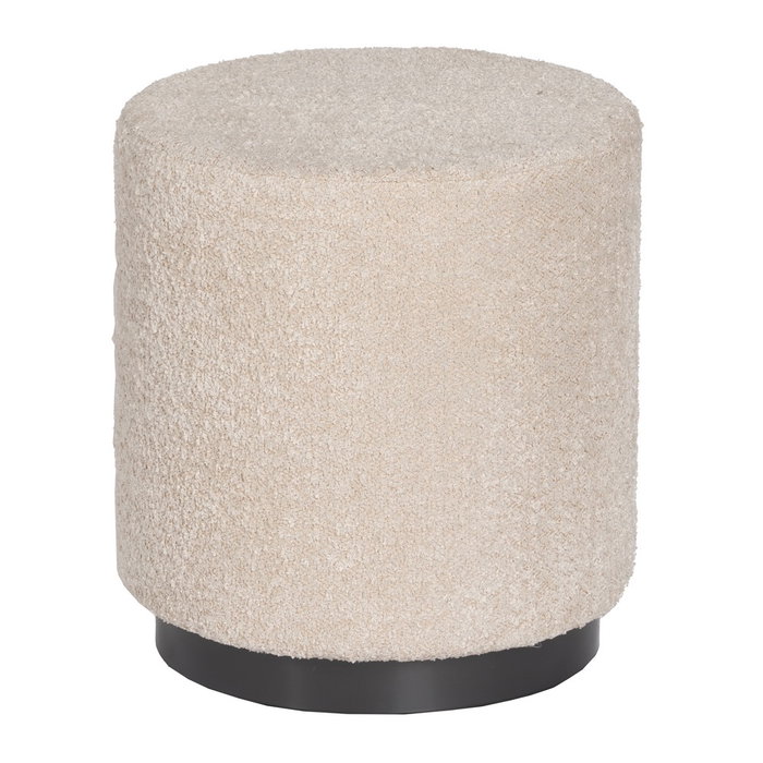 Puf Beige Tejido-Metal Salón 41 X 41 X 44 cm