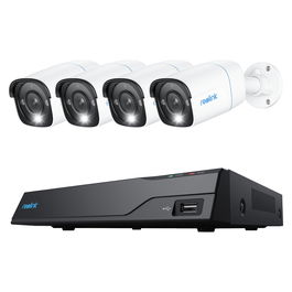 Reolink NVS8-8MB4 Sistema de Seguridad PoE con 8 Cámaras 8MP, Alámbrico, Interior/Exterior, 700 lm, 6500 K, 8 Canales
