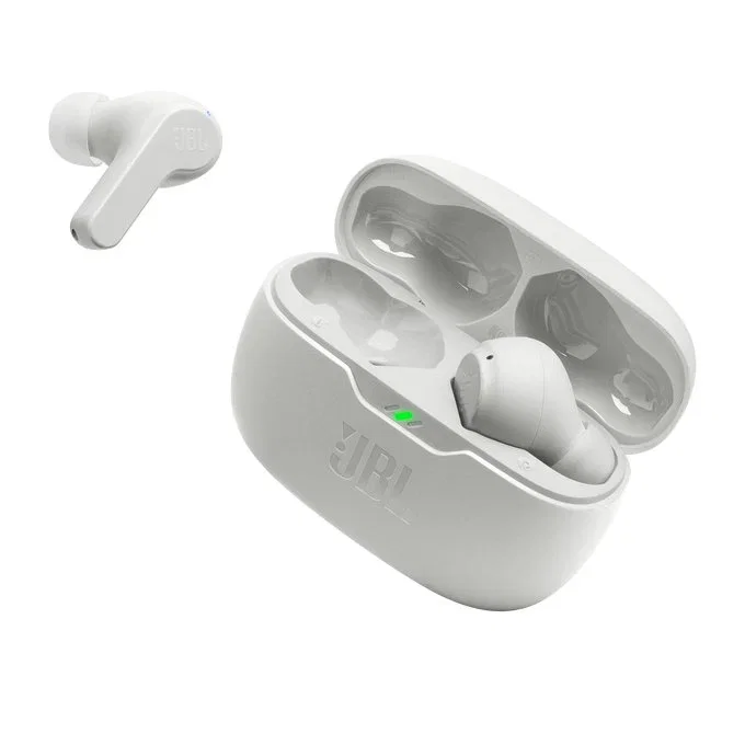 JBL Wave Beam Auriculares Intraurales True Wireless Stereo (TWS) Bluetooth 5.2 Blanco para Música, Deporte y Llamadas con Estuche de Carga