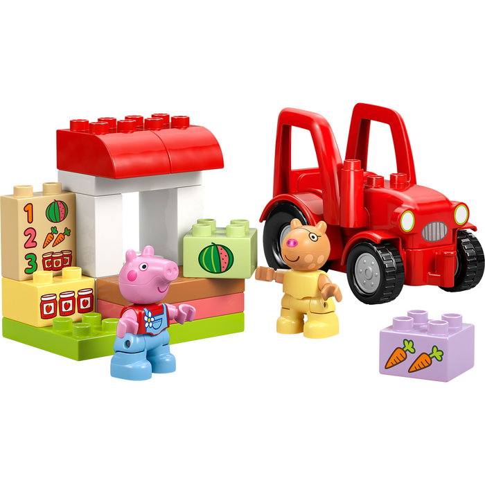 LEGO DUPLO Peppa Pig Tractor y Mercado Set de Construcción de Granja con Tractor Rojo y Figuras - 10468