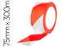 Q-connect Cinta de señalización no adhesiva rojo y blanco 300 m x 75 mm