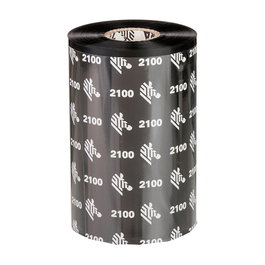 Zebra 2100 Wax Farbband Thermotransfer, 12 Rollen, Wachs, Schwarz, 10,2 cm x 450 m