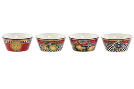 DKD Home Decor Cuencos de Porcelana Sicilia 2024 Limones Surtidos