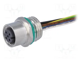 HARTING Conector M12 hembra de 5 pines con cable de 0,5m recto