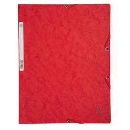Carpeta De Gomas Y Solapas Exacompta Autentica Cartulina Lustrada A4 Con Etiqueta Rojo
