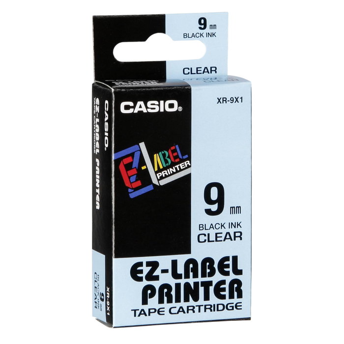 Casio Cinta de Impresión XR-9 Negro sobre Transparente 9 mm x 8 m Casio Cinta de Impresión XR-9 Negro sobre Transparente 9 mm x 8 m