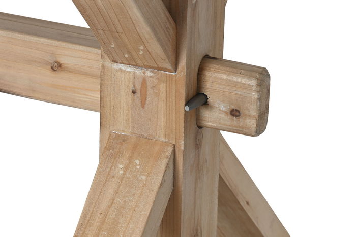 DKD Home Decor Mesa Comedor Alpino de Abeto y MDF, Desmontable, Color Natural, Dimensiones 200 x 100 x 80 cm (Ancho x Largo x Alto)