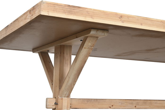 DKD Home Decor Mesa Comedor Alpino de Abeto y MDF, Desmontable, Color Natural, Dimensiones 200 x 100 x 80 cm (Ancho x Largo x Alto)