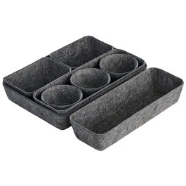 Day - Juego de 8 Piezas de Almacenamiento en Fieltro, Caja Organizadora Gris para Maquillaje, Joyas o Oficina, Protege y Ordena