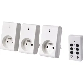 Gao GAO4004282473077 Kit 3 enchufes con mando a distancia + Mando a distancia - Blanco - 230 V