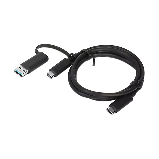 Lenovo Cable Híbrido USB-C a USB-A 1m Negro