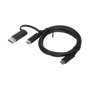 Lenovo Cable Híbrido USB-C a USB-A 1m Negro