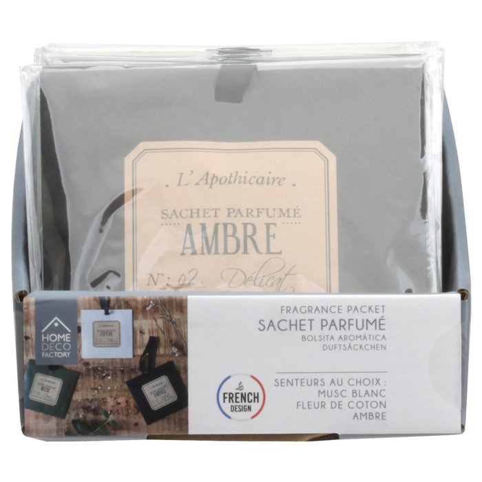 Home Deco Factory Bolsa Perfumada Ambre, Musc Blanc, Fleur de Coton - Decoración Hogar