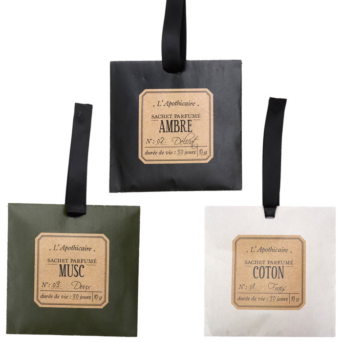 Home Deco Factory Bolsa Perfumada Ambre, Musc Blanc, Fleur de Coton - Decoración Hogar