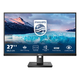 Philips 273S1/00 Monitor de 27 Pulgadas Full HD IPS 75 Hz, con USB-C (65W), HDMI, DisplayPort, Flicker-Free y LowBlue, Negro
