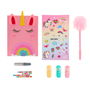 Inca Neceser Unicornio Lote 8 pz, Neceser con Cuaderno, Pegatinas, Bolígrafo y Accesorios de Papelería para Niñas
