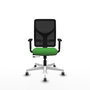 PIQUERAS Y CRESPO Silla de oficina Motilla con mecanismo Sincro/Traslack, Verde y Negro