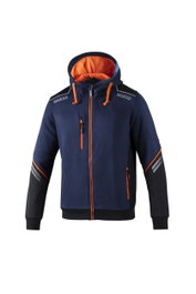 Sparco Sudadera Técnica Tech Ndis Hooded Full Zip Talla S Azul Marino/Naranja