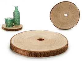 GIFTDECOR Figura de tronco decorativo de madera de Paulownia marrón de 24,5 cm
