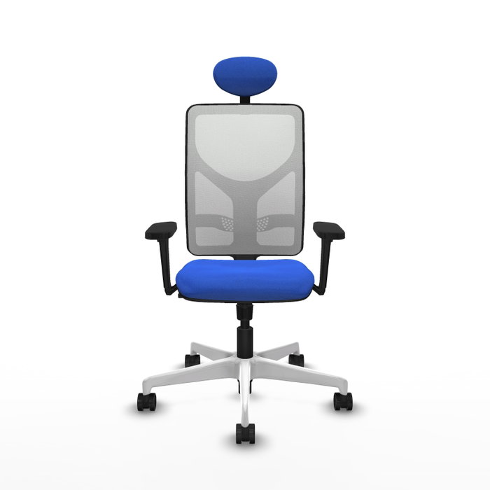 PIQUERAS Y CRESPO Silla de oficina Motilla con Mecanismo Sincro Azul y Blanco