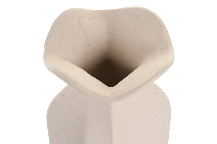 DKD Home Decor Jarrón de Gres Blanco Rugoso 13x13x28 cm