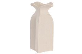 DKD Home Decor Jarrón de Gres Blanco Rugoso 13x13x28 cm