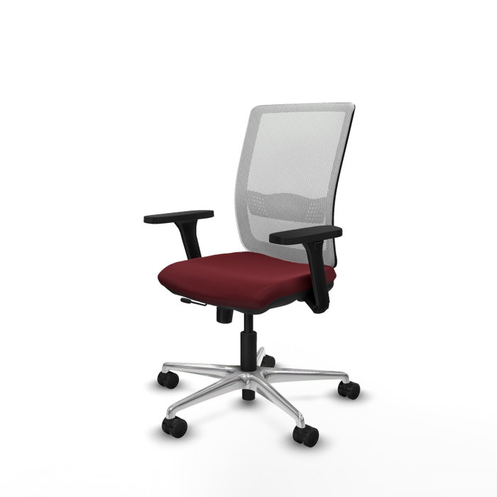 PIQUERAS Y CRESPO Silla de oficina Haches con mecanismo Sincro/Traslack, Granate y Blanco PIQUERAS Y CRESPO Silla de oficina Haches con mecanismo Sincro/Traslack, Granate y Blanco
