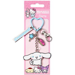 THE CARAT SHOP Llavero Cinnamoroll Hello Kitty con Clip y Anilla Corazón
