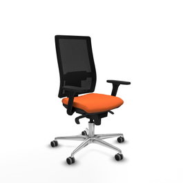 PIQUERAS Y CRESPO Silla de oficina Horna con mecanismo Sincro, Naranja y Negro
