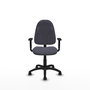 Silla de oficina Algarra con mecanismo Contacto permanente básico tapizada con Tela color Gris oscuro. Equipada con Base poliamida negra, Brazos 1D y Ruedas autofrenantes