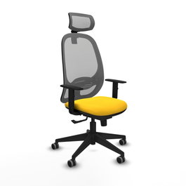 PIQUERAS Y CRESPO Silla de oficina Cilanco con mecanismo Sincro, Amarillo y Gris