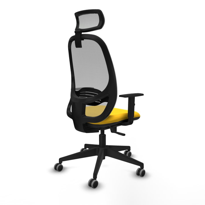 PIQUERAS Y CRESPO Silla de oficina Cilanco con mecanismo Sincro, Amarillo y Gris
