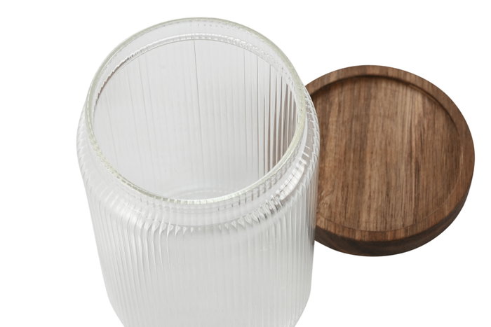 DKD Home Decor Bote de Cristal y Acacia 700ml DKD Home Decor Bote de Cristal y Acacia 700ml