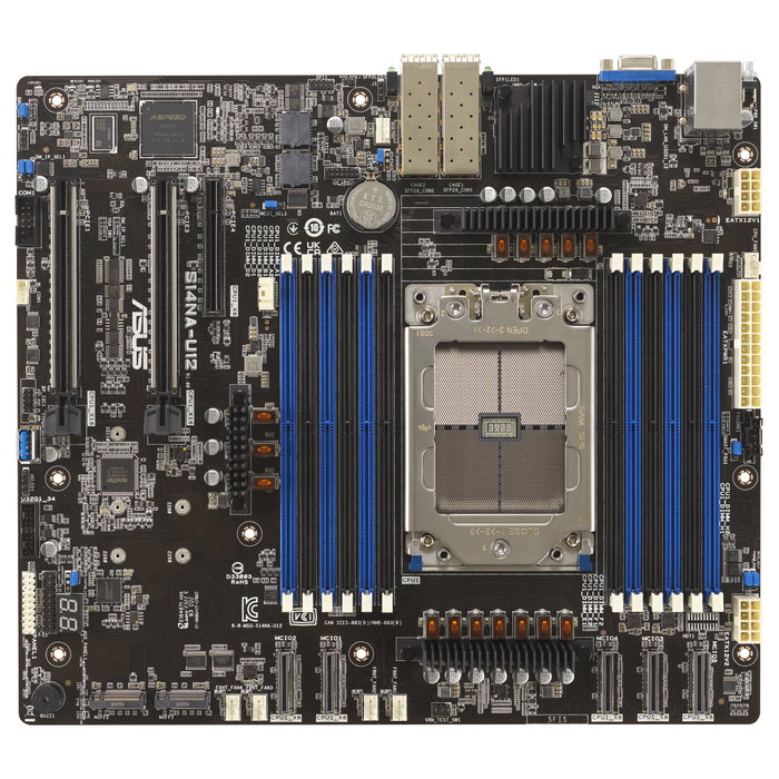 ASUS S14NA-U12/ASMB11 CEB Placa Base Servidor Socket SP6 para AMD EPYC 8004, DDR5-SDRAM hasta 1.15 TB, 25 Gigabit Ethernet, Factor de forma CEB ASUS S14NA-U12/ASMB11 CEB Placa Base Servidor Socket SP6 para AMD EPYC 8004, DDR5-SDRAM hasta 1.15 TB, 25 Gigabit Ethernet, Factor de forma CEB