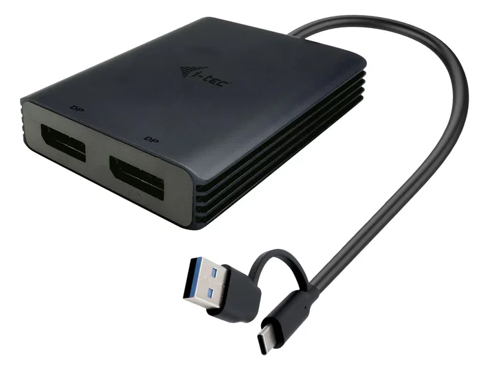 i-tec CADUAL4KDP - Adaptador de Vídeo USB-A/USB-C a Dual DisplayPort, 2 Monitores 4K UHD 4096x2160@60Hz, 0.27m, Negro, para Windows/Mac/Android/ChromeOS i-tec CADUAL4KDP - Adaptador de Vídeo USB-A/USB-C a Dual DisplayPort, 2 Monitores 4K UHD 4096x2160@60Hz, 0.27m, Negro, para Windows/Mac/Android/ChromeOS