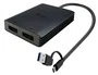 i-tec CADUAL4KDP - Adaptador de Vídeo USB-A/USB-C a Dual DisplayPort, 2 Monitores 4K UHD 4096x2160@60Hz, 0.27m, Negro, para Windows/Mac/Android/ChromeOS