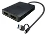 i-tec CADUAL4KDP - Adaptador de Vídeo USB-A/USB-C a Dual DisplayPort, 2 Monitores 4K UHD 4096x2160@60Hz, 0.27m, Negro, para Windows/Mac/Android/ChromeOS