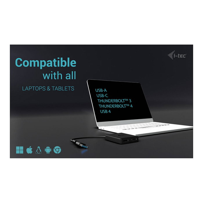 I-tec Adaptador de Vídeo Dual DisplayPort 4K/60 Hz USB-A/USB-C