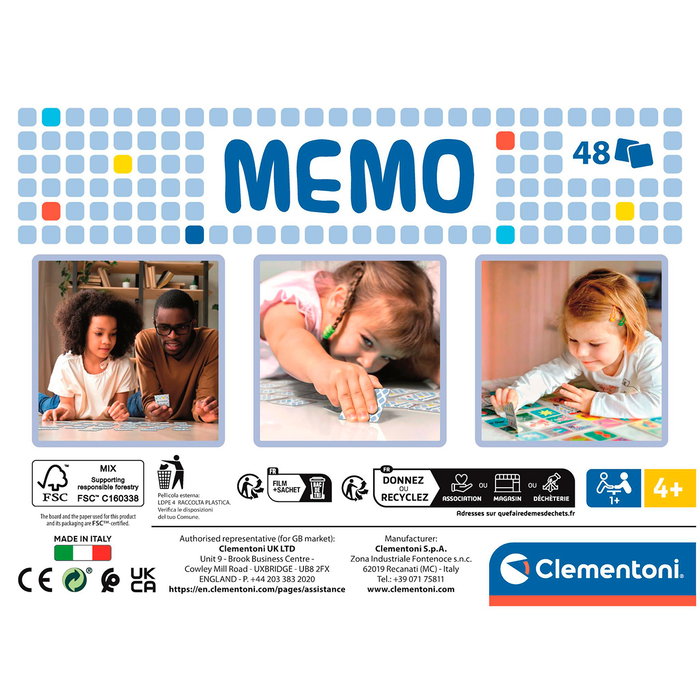 Clementoni Memo Pocket Princesas Disney 18311 - Juego de memoria infantil +4 años, 48 fichas