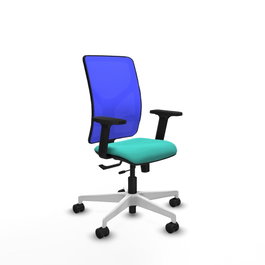 PIQUERAS Y CRESPO Silla de oficina Motilla con mecanismo Sincro/Traslack, Turquesa y Azul