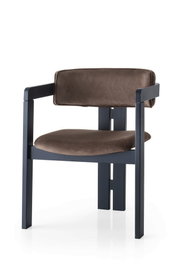Hanah Home Sillón CO - 022 Madera Terciopelo Negro y Marron 58x76x49 cm