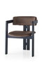 Hanah Home Sillón CO - 022 Madera Terciopelo Negro y Marron 58x76x49 cm