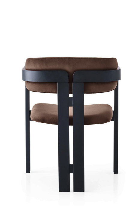 Hanah Home Sillón CO - 022 Madera Terciopelo Negro y Marron 58x76x49 cm