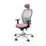 PIQUERAS Y CRESPO Silla de oficina Jorquera Rosa y Blanco
