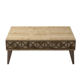 Hanah Home Mesa de Centro Line - Oak, Diseño Argyle Moderno, Roble, 90x60x34.6cm