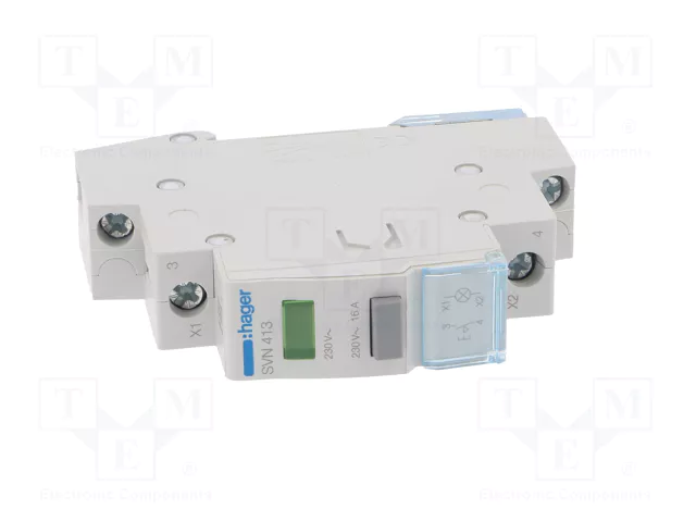 HAGER Interruptor de botón biestable 230VAC 16A gris
