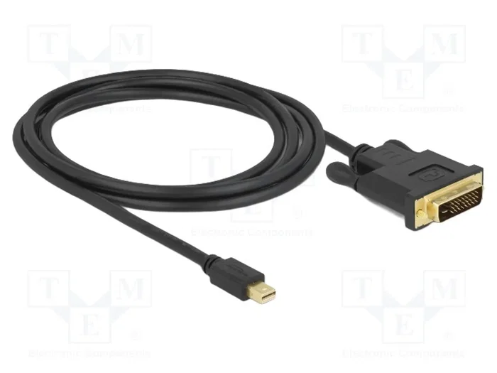DeLOCK 83989 Cable Adaptador Mini DisplayPort 1.1 a DVI-D 2 m, Negro