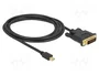 DeLOCK 83989 Cable Adaptador Mini DisplayPort 1.1 a DVI-D 2 m, Negro
