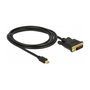 DeLOCK Cable 83989 Mini DisplayPort 1.1 a DVI-D 24+1 Macho 2 m, 1920x1200, Negro